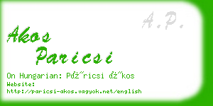 akos paricsi business card
